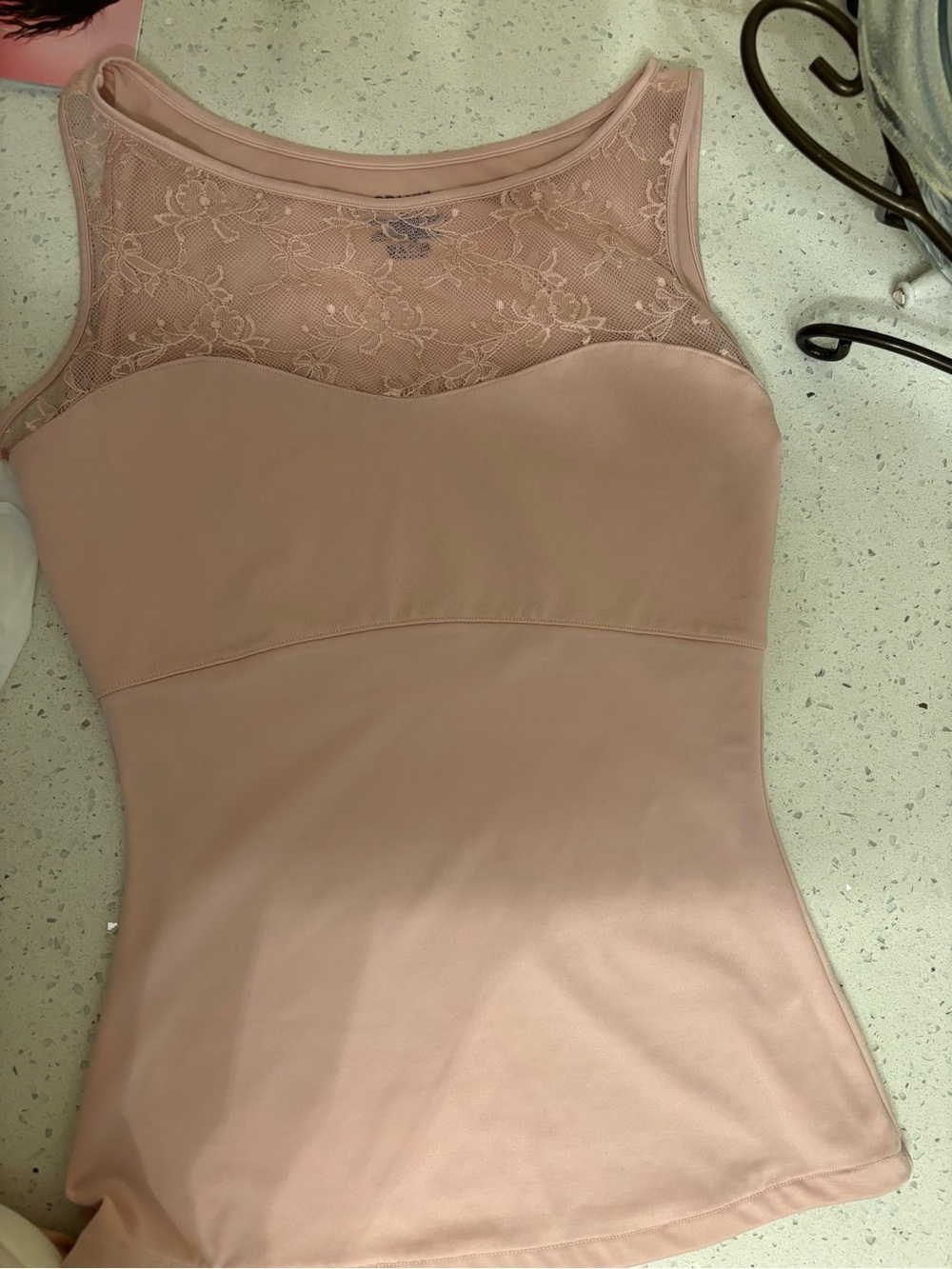SPANX Blush Lace Yoke Sculpting Tank